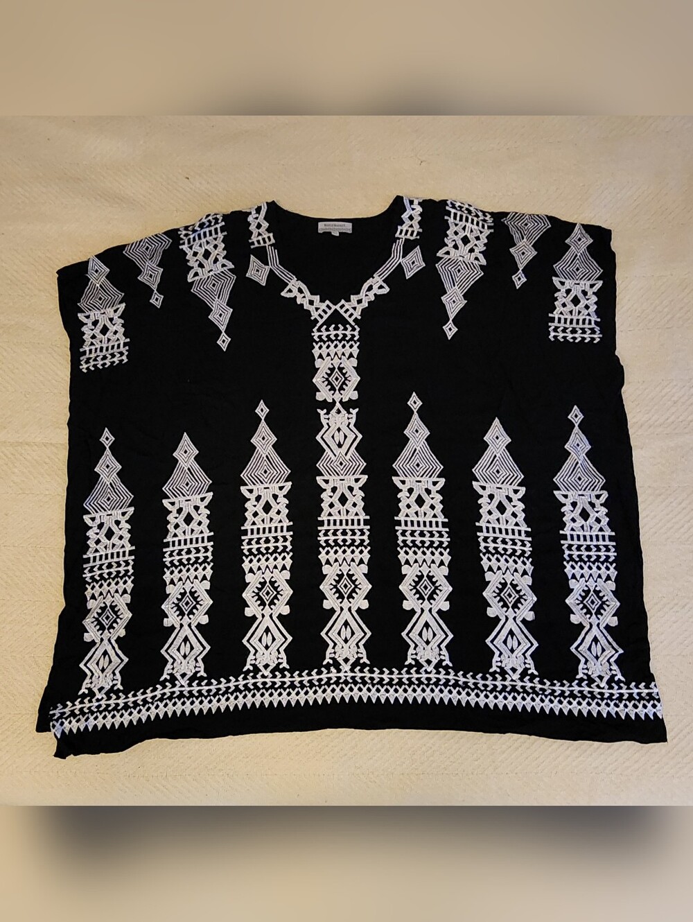 World Market Boho Embroidered Box Top Kaftan